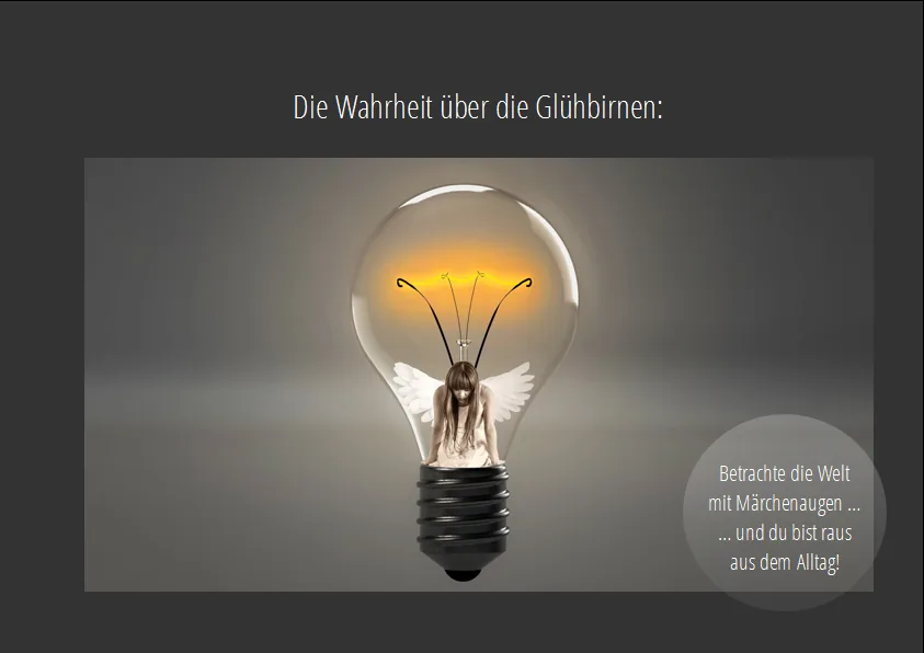 Märchenaugen: Fee in Glühbirne
