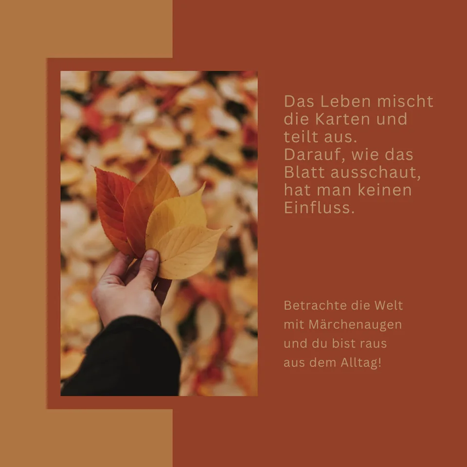 Märchenaugen: Motiv einer Hand mit Blättern