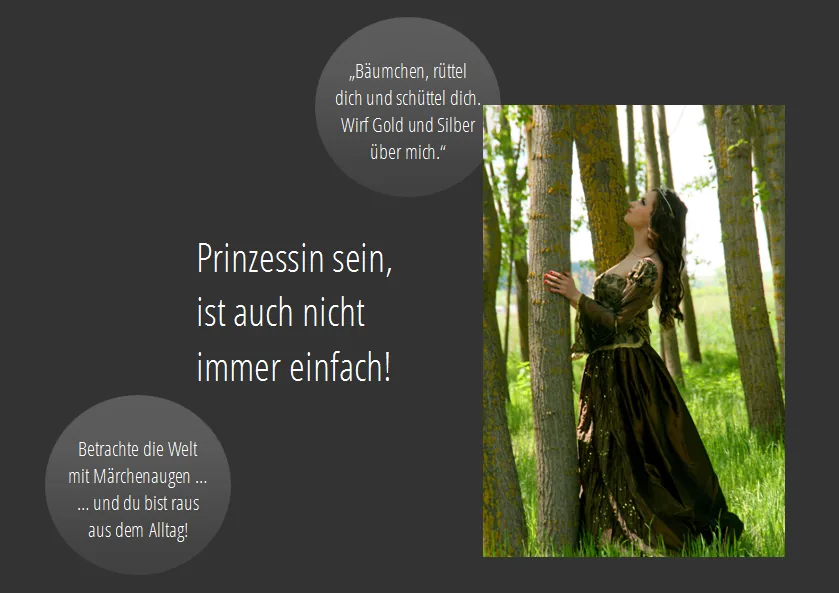 Märchenaugen: Prinzessin am Baum rüttelnd