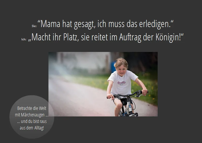 Märchenaugen: Radfahrendes Mädchen