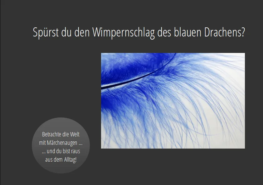 Märchenaugen: blaue Feder