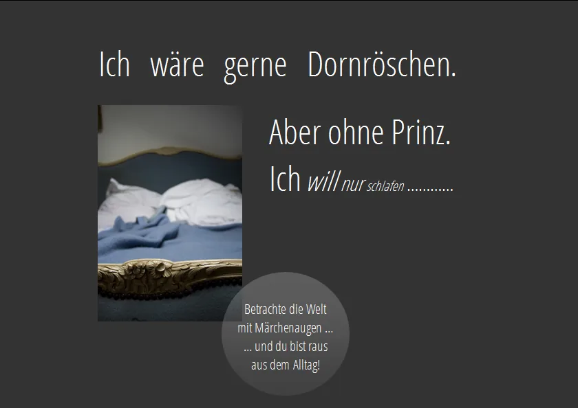 Märchenaugen: Bett