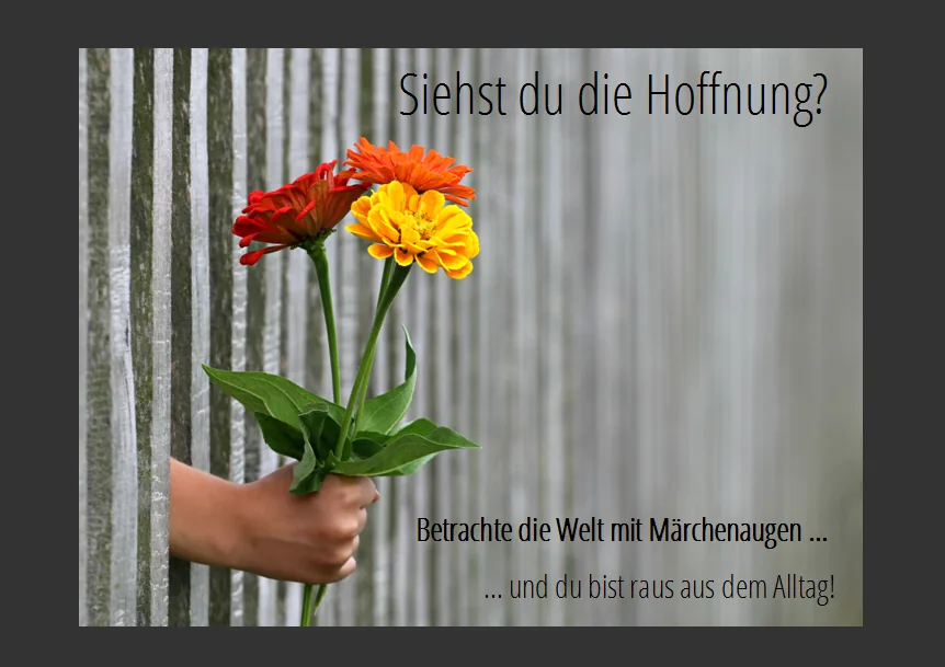 Märchenaugen: 3 Blumen in einer Hand