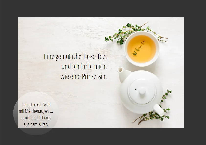 Märchenaugen: Tee-Gedeck