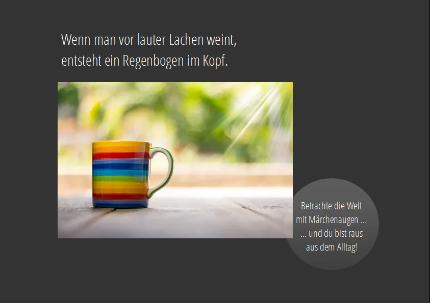 Märchenaugen: bunte Tasse