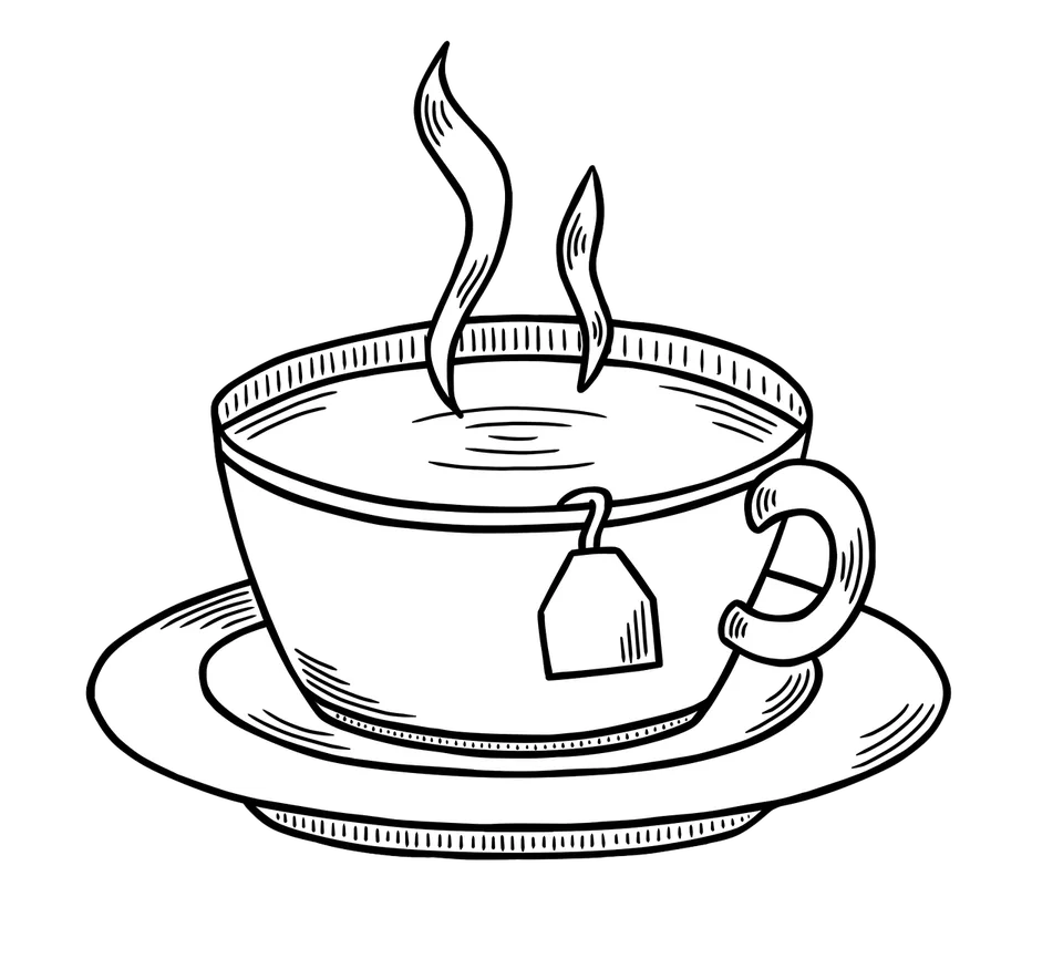 gezeichnete Tee-Tasse